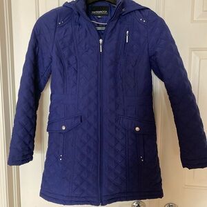Weatherproof Deep Blue Quilted Hooded Jacket
